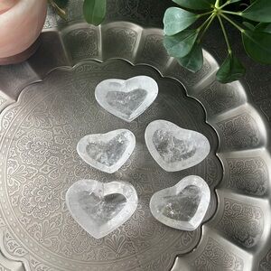 Crystal quartz heart dish